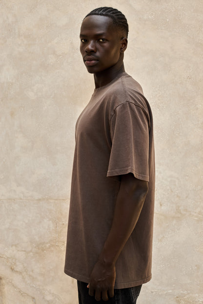 Heavy Faded Tee-Faded-Brown